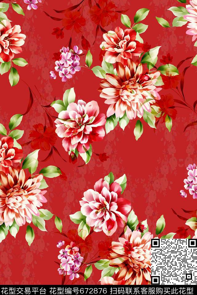 土俗经典手绘数码印花花型下载（图片编号: 672876） - 瓦栏（Walan）
