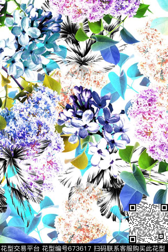 女装花卉泳装数码印花花型下载（图片编号: 673617） - 瓦栏（Walan）