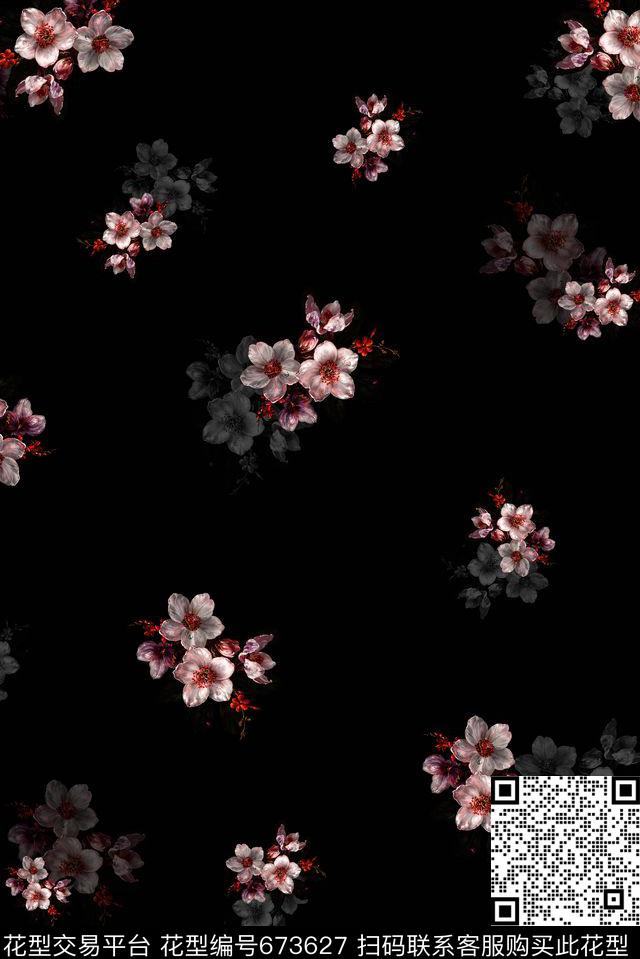 花卉男装女装数码印花花型下载（图片编号: 673627） - 瓦栏（Walan）