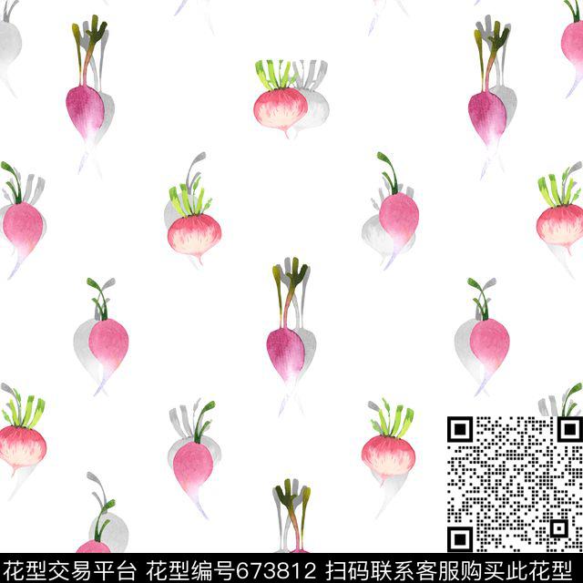 手绘胡萝卜.jpg - 673812 - 手绘 萝卜 胡萝卜 - 数码印花花型 － 女装花型设计 － 瓦栏