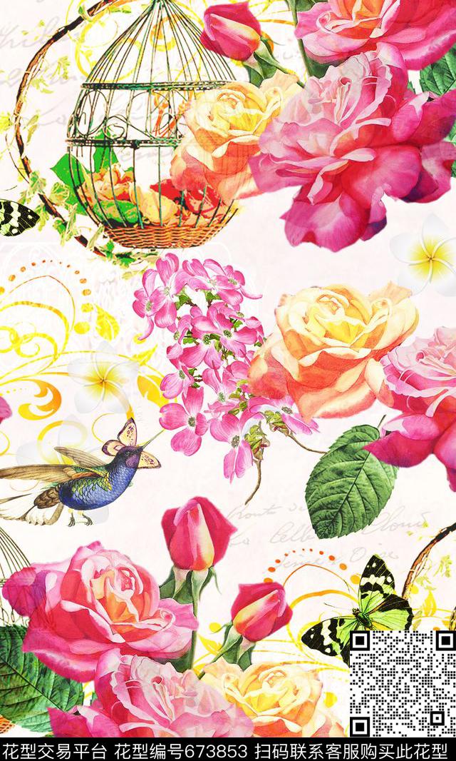 2016-2-207.jpg - 673853 - 水彩花卉、抽象肌理 花朵 花卉 - 数码印花花型 － 女装花型设计 － 瓦栏