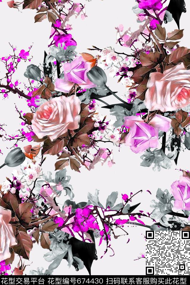 7203-2.jpg - 674430 - 郁金香 面料花 花卉 - 数码印花花型 － 女装花型设计 － 瓦栏