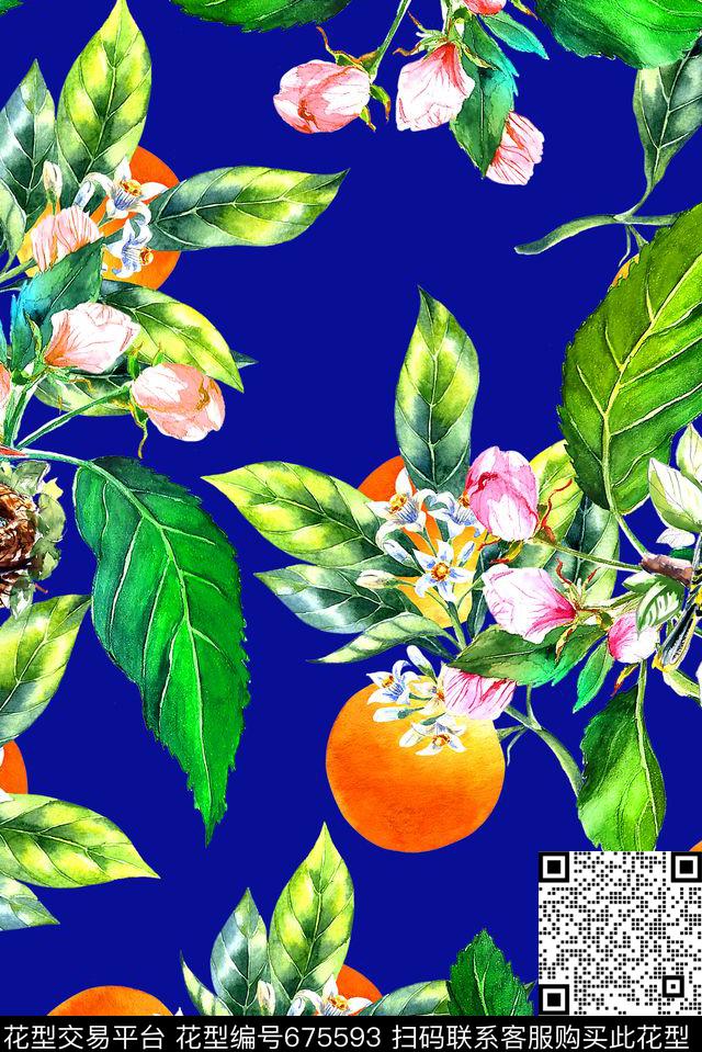 泳装水果花卉数码印花花型下载（图片编号: 675593） - 瓦栏（Walan）