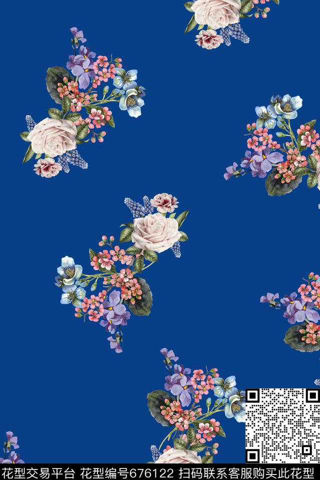 清爽手绘沙发布数码印花花型下载（图片编号: 676122） - 瓦栏（Walan）