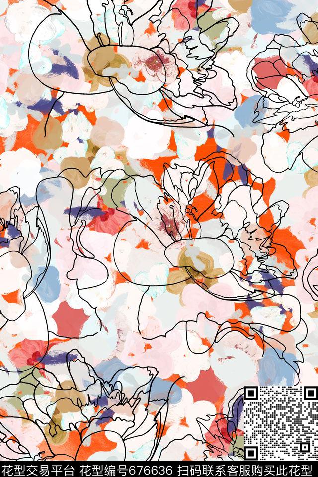 肌理花.jpg - 676636 - 油画笔触 肌理 花卉 - 数码印花花型 － 童装花型设计 － 瓦栏
