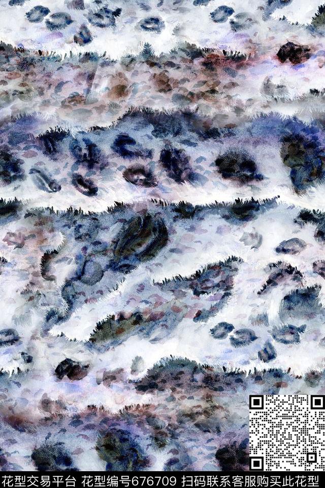 纹理手绘数码印花花型下载（图片编号: 676709） - 瓦栏（Walan）