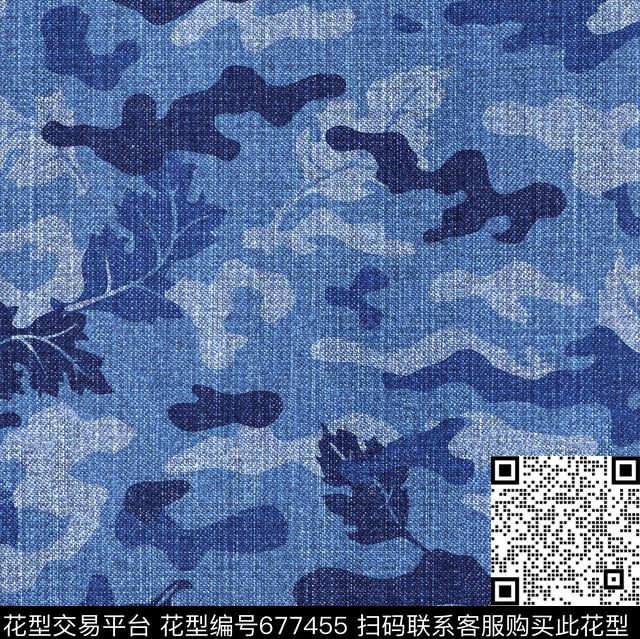 FAZZ繁西-水洗牛仔机理水洗牛仔肌理扎染效果数码印花花型下载（图片编号: 677455） - 瓦栏（Walan）
