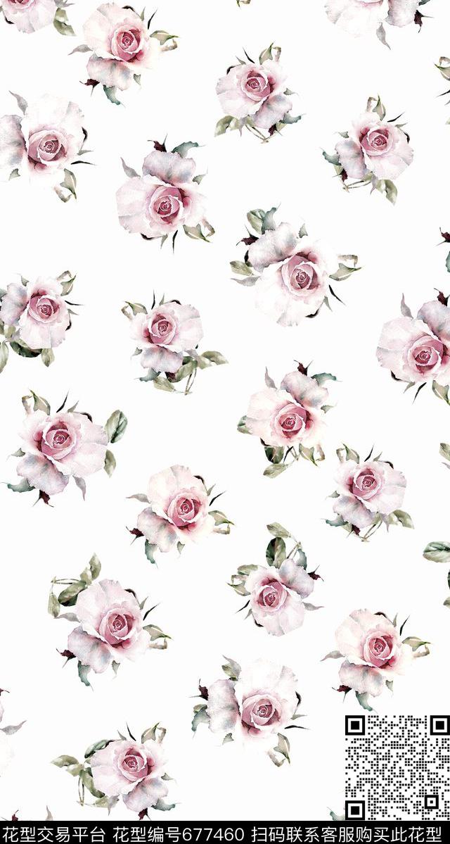 201607024.jpg - 677460 - 花卉 玫瑰 简单 - 数码印花花型 － 其他花型设计 － 瓦栏