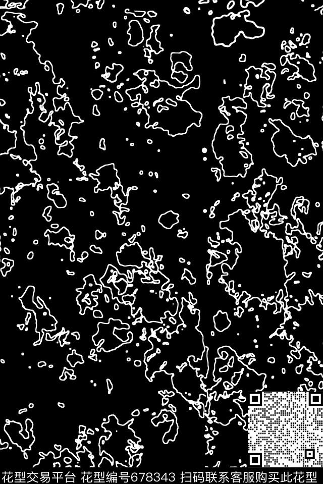 抽象艺术轮廓数码印花花型下载（图片编号: 678343） - 瓦栏（Walan）