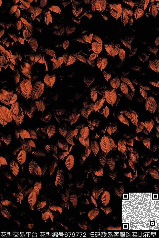 现代热带树叶数码印花花型下载（图片编号: 679772） - 瓦栏（Walan）