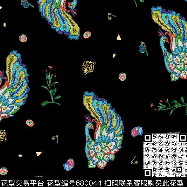 提花动物植物数码印花花型下载（图片编号: 680044） - 瓦栏（Walan）
