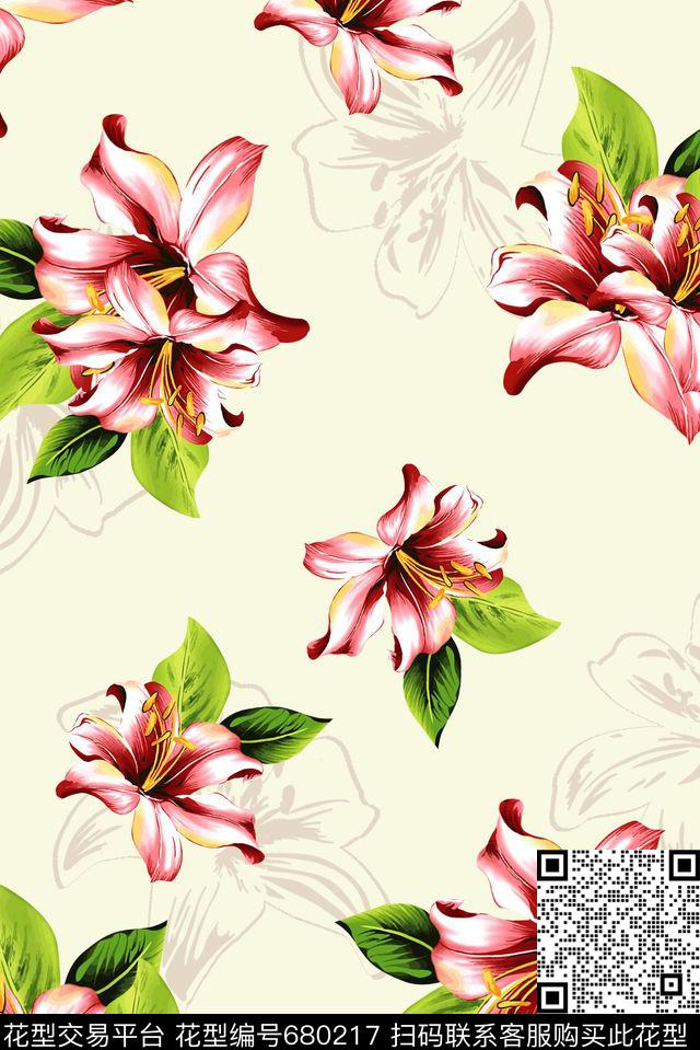 花花.jpg - 680217 - 花朵 - 数码印花花型 － 女装花型设计 － 瓦栏