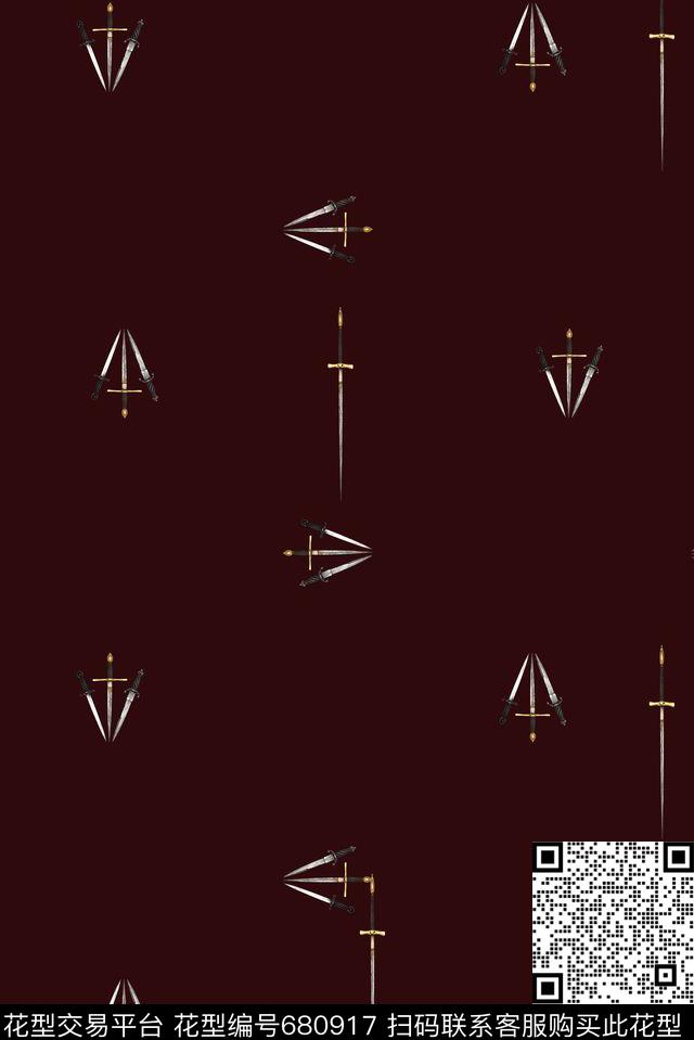 男装剑商务休闲数码印花花型下载（图片编号: 680917） - 瓦栏（Walan）