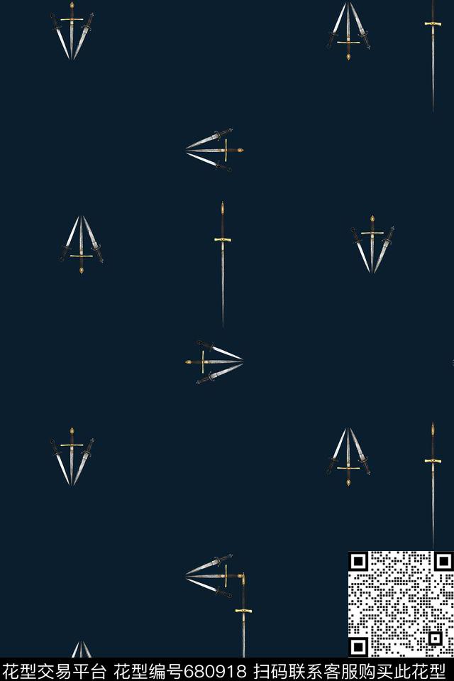 男装剑商务休闲数码印花花型下载（图片编号: 680918） - 瓦栏（Walan）