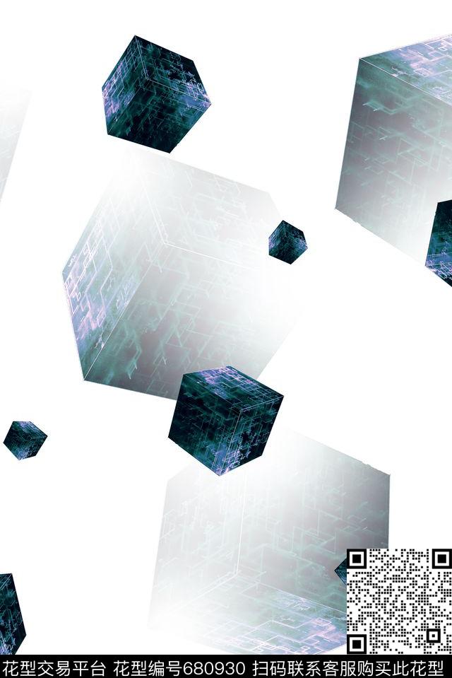 男装商务休闲几何数码印花花型下载（图片编号: 680930） - 瓦栏（Walan）