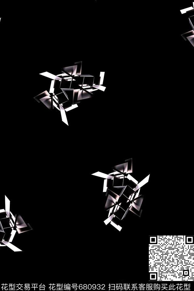 男装几何抽象数码印花花型下载（图片编号: 680932） - 瓦栏（Walan）