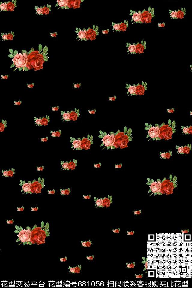 随机排列小碎花数码印花花型下载（图片编号: 681056） - 瓦栏（Walan）