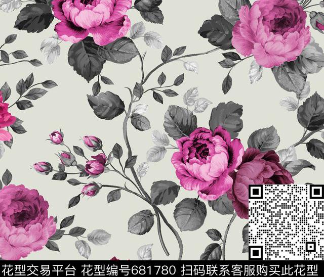 Morning-070616-LCX.tif - 681780 - 花朵 花卉 田园风 - 数码印花花型 － 沙发布花型设计 － 瓦栏