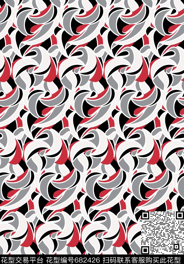 不规则几何几何抽象数码印花花型下载（图片编号: 682426） - 瓦栏（Walan）