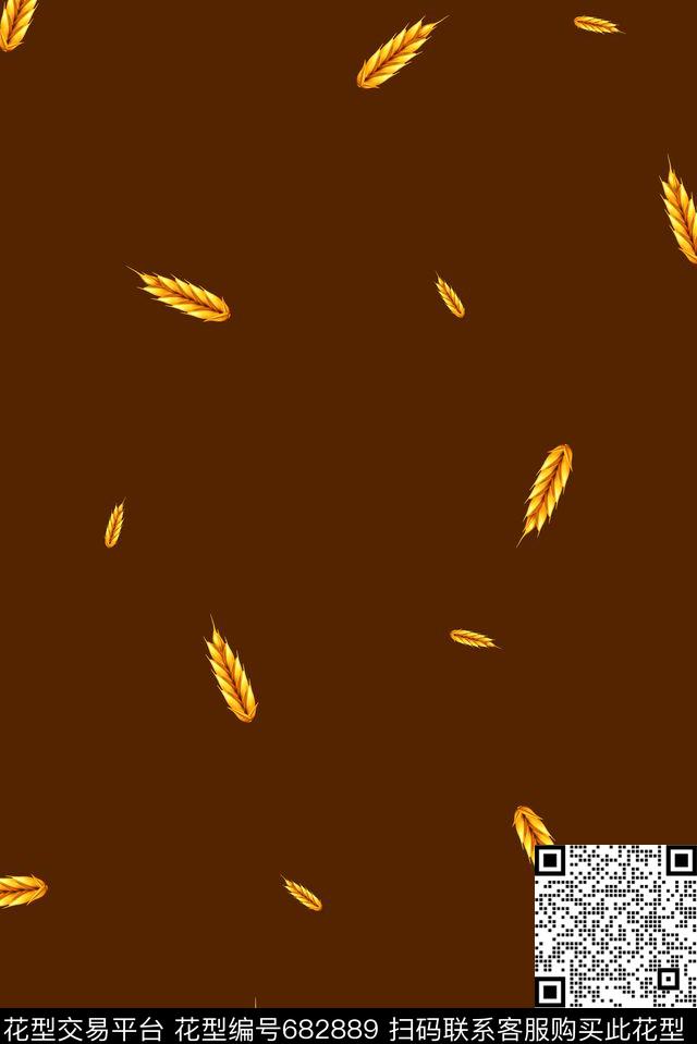麦穗男装女装数码印花花型下载（图片编号: 682889） - 瓦栏（Walan）