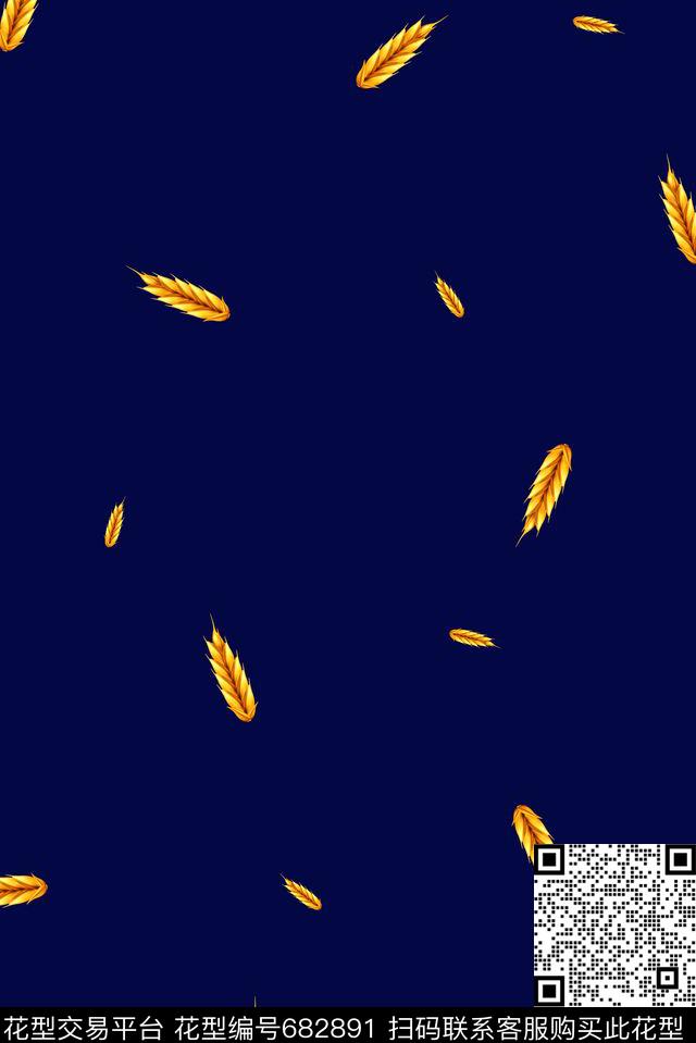 麦穗男装女装数码印花花型下载（图片编号: 682891） - 瓦栏（Walan）