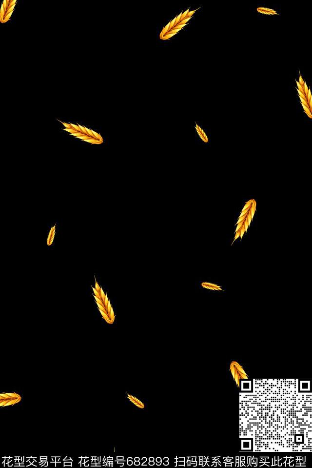 麦穗男装女装数码印花花型下载（图片编号: 682893） - 瓦栏（Walan）