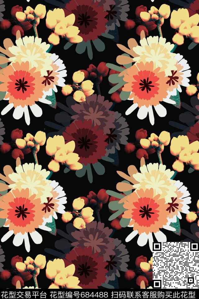 民族风花卉时尚花纹数码印花花型下载（图片编号: 684488） - 瓦栏（Walan）