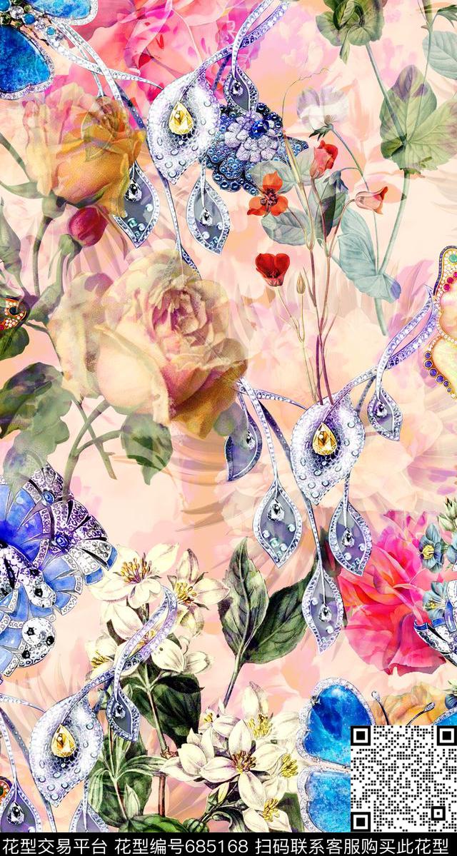 20160805.jpg - 685168 - 花卉 珠宝 水彩花卉 - 数码印花花型 － 女装花型设计 － 瓦栏