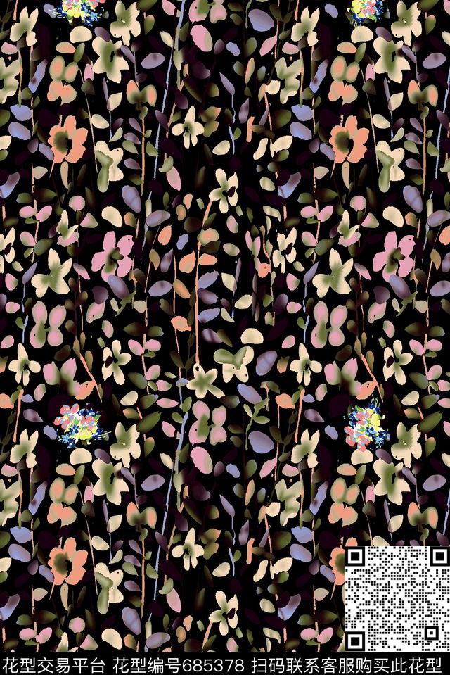 2016070017zq.jpg - 685378 - 乱花 手绘 花卉 - 数码印花花型 － 女装花型设计 － 瓦栏