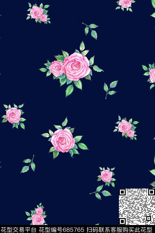 花卉泳装小清新数码印花花型下载（图片编号: 685765） - 瓦栏（Walan）