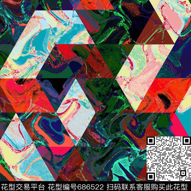 2.jpg - 686522 - 色块 菱形 格子、迷幻、科技 - 数码印花花型 － 男装花型设计 － 瓦栏