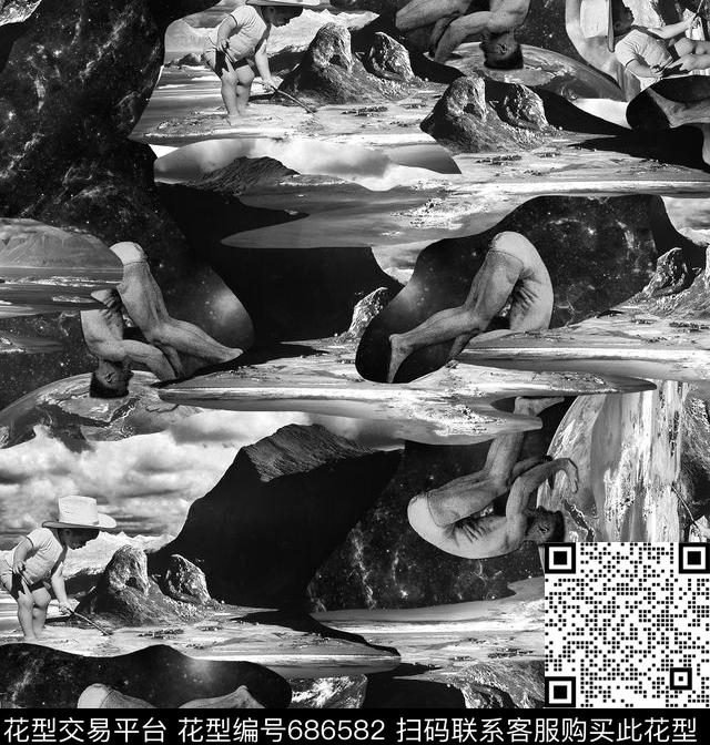 男装风景迷彩数码印花花型下载（图片编号: 686582） - 瓦栏（Walan）