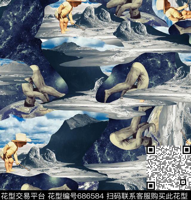男装风景迷彩数码印花花型下载（图片编号: 686584） - 瓦栏（Walan）