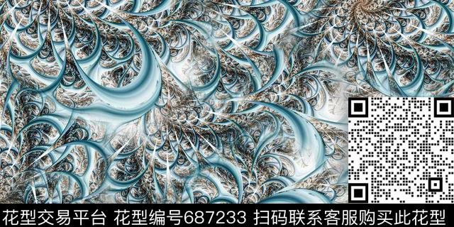几何抽象数码数码印花花型下载（图片编号: 687233） - 瓦栏（Walan）