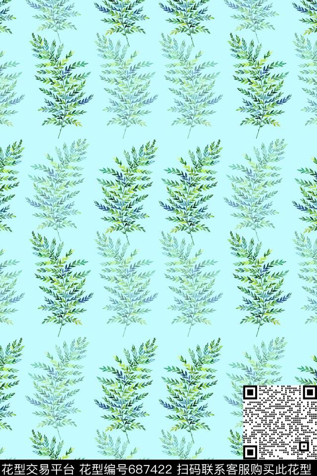 乱花花卉水彩数码印花花型下载（图片编号: 687422） - 瓦栏（Walan）