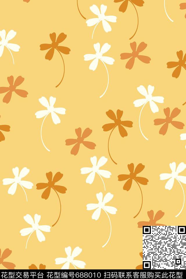 田园风花卉墙纸传统印花花型下载（图片编号: 688010） - 瓦栏（Walan）