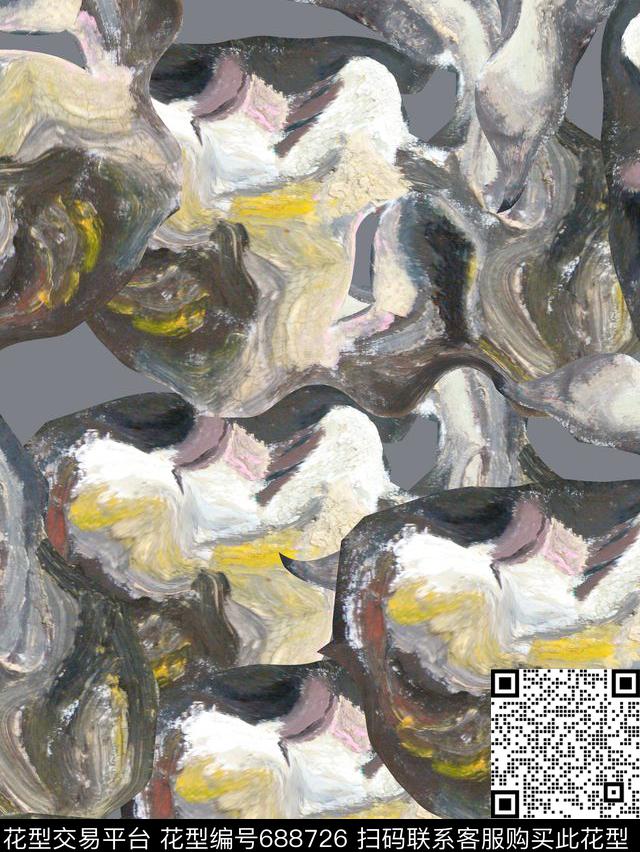 男装花型复古肌理数码印花花型下载（图片编号: 688726） - 瓦栏（Walan）