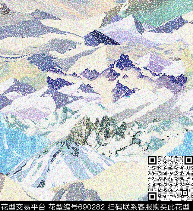 雪峰.jpg - 690282 - 山川 树林 山脉 - 数码印花花型 － 童装花型设计 － 瓦栏