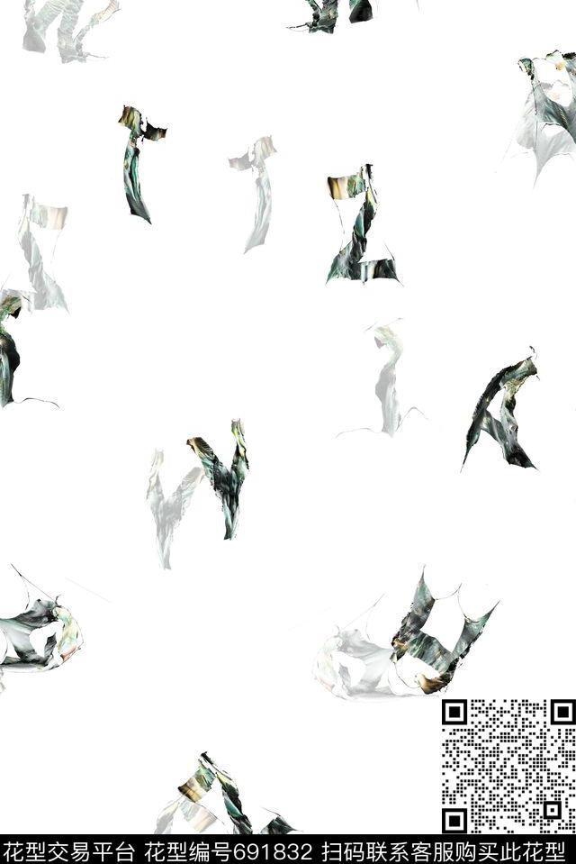 商务休闲男装抽象数码印花花型下载（图片编号: 691832） - 瓦栏（Walan）