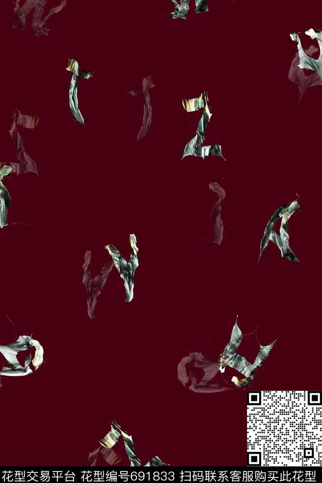 商务休闲男装抽象数码印花花型下载（图片编号: 691833） - 瓦栏（Walan）