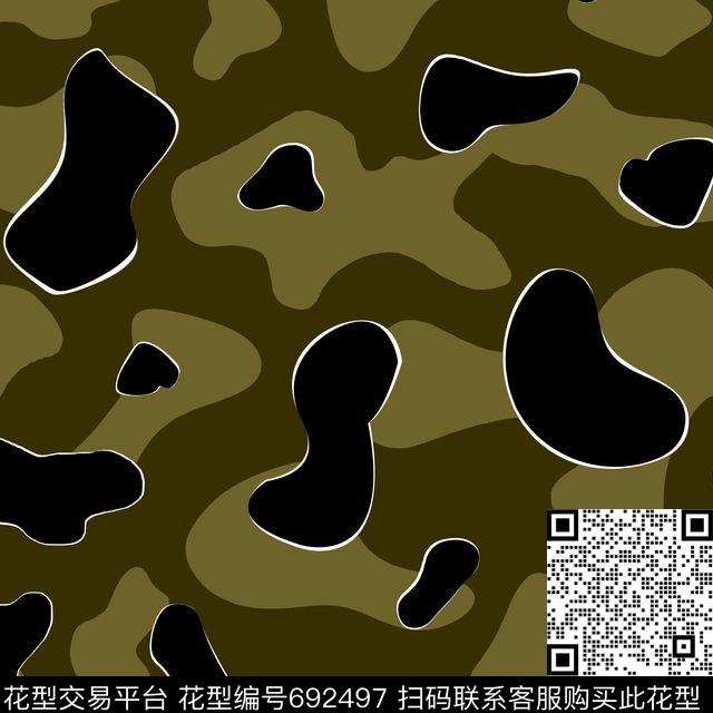 迷彩色块男装传统印花花型下载（图片编号: 692497） - 瓦栏（Walan）
