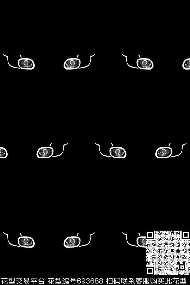 男装车灯眼镜传统印花花型下载（图片编号: 693688） - 瓦栏（Walan）