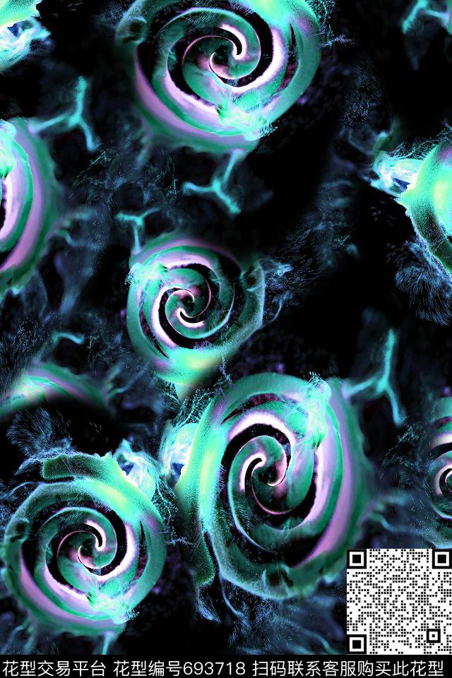 抽象女装迷彩数码印花花型下载（图片编号: 693718） - 瓦栏（Walan）