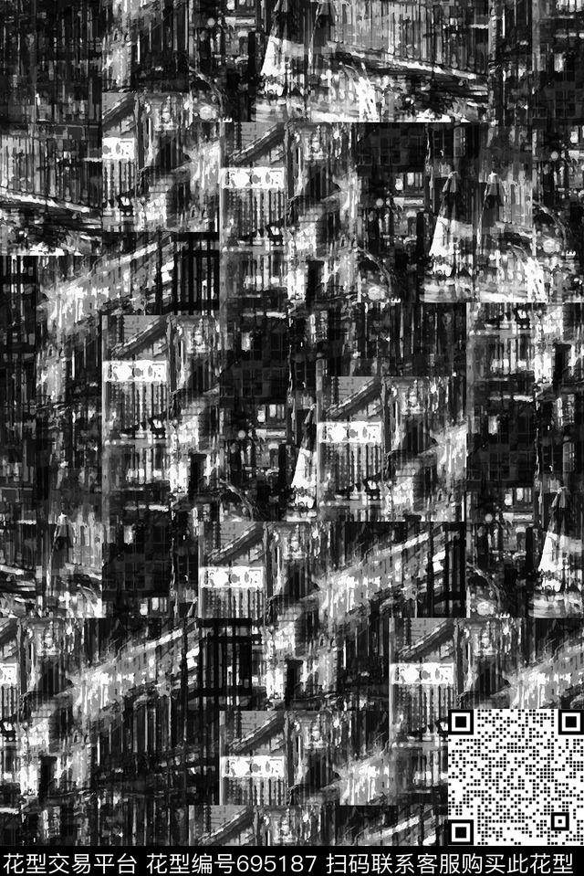 抽象女装男装数码印花花型下载（图片编号: 695187） - 瓦栏（Walan）