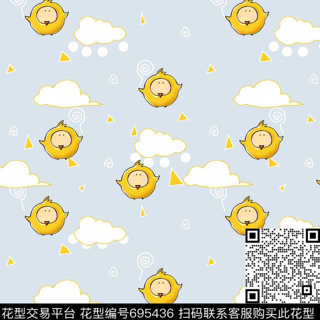 小黄鸡-1.jpg - 695436 - 卡通 动物 婴童 - 数码印花花型 － 童装花型设计 － 瓦栏