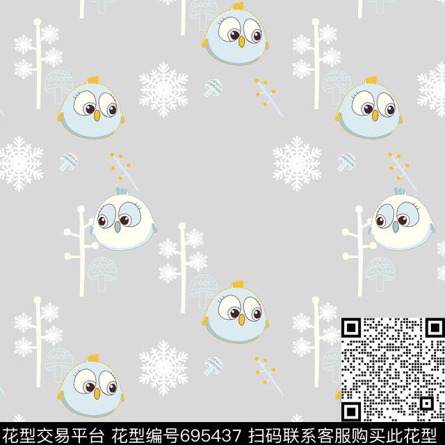 xiaoji1-3.jpg - 695437 - 童装 动物 可爱 - 传统印花花型 － 童装花型设计 － 瓦栏