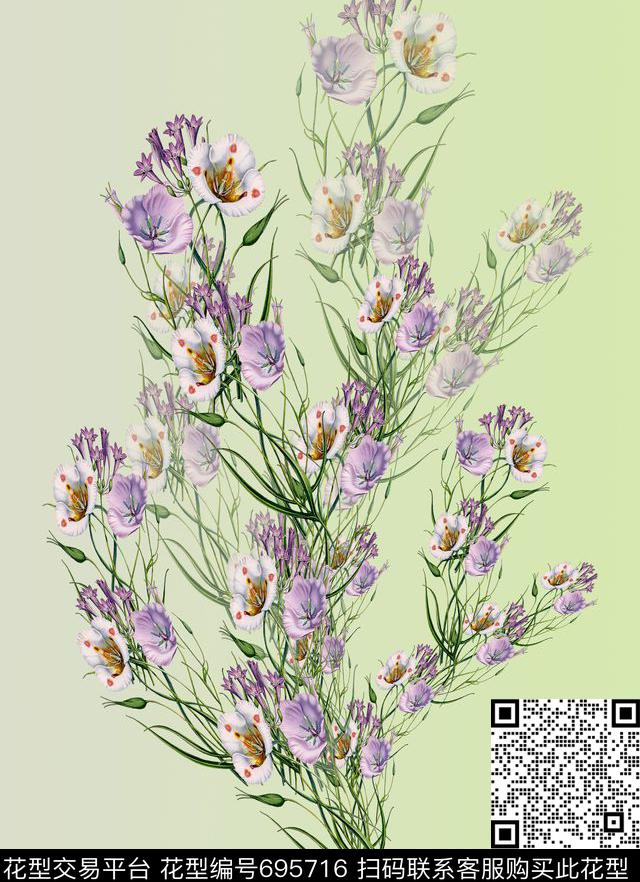 定位花卉创意花卉花朵数码印花花型下载（图片编号: 695716） - 瓦栏（Walan）