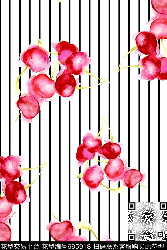水果女装泳装数码印花花型下载（图片编号: 695918） - 瓦栏（Walan）