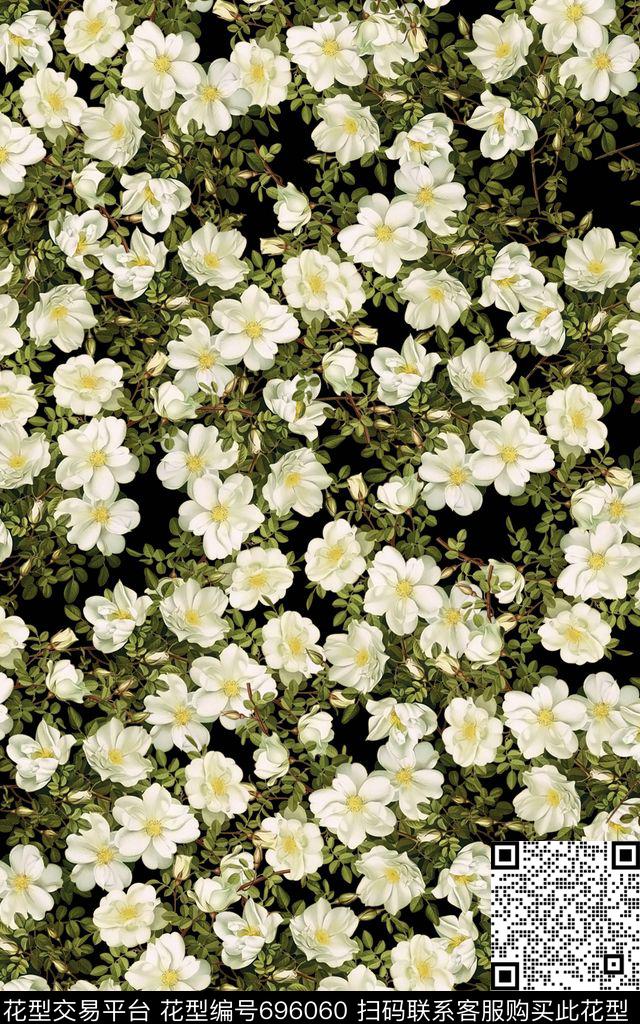 小碎花花朵花卉数码印花花型下载（图片编号: 696060） - 瓦栏（Walan）