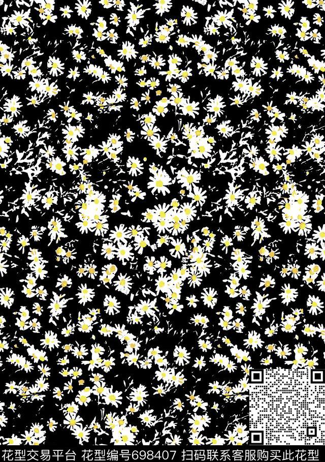 雏菊小碎花花朵传统印花花型下载（图片编号: 698407） - 瓦栏（Walan）